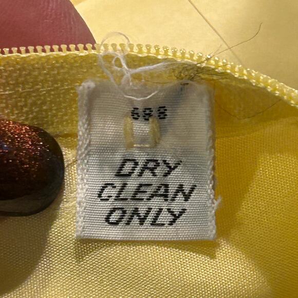 VTG 70s Princess Gown Carol Gowns by Mr. Walter, Yellow Organza Chiffon small - Picture 10 of 10